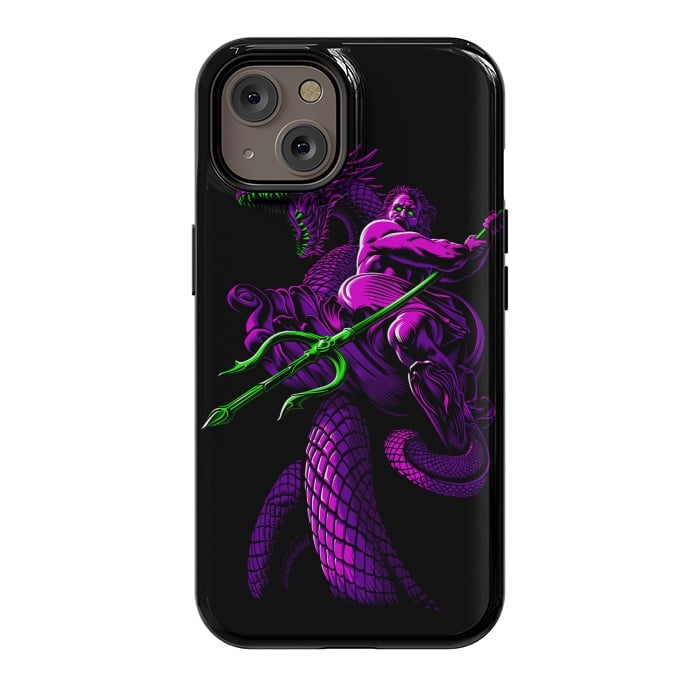 iPhone 14 StrongFit Poseidon with Trident and Dragon by Alberto