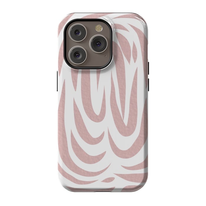 iPhone 14 Pro StrongFit Brown Watercolor stripes by Josie