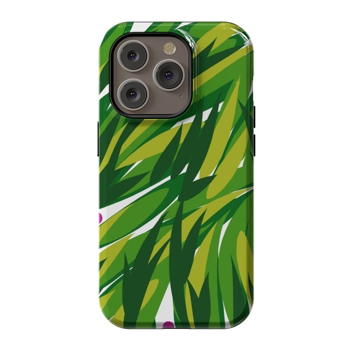 iPhone 14 Pro StrongFit Green Palms by Josie