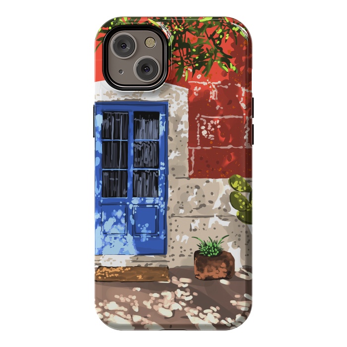 iPhone 14 Plus StrongFit Intentful Living | Summer Architecture Travel Positivity | Optimism Good Vibes Bohemian House Door by Uma Prabhakar Gokhale