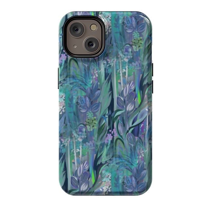 iPhone 14 StrongFit Blue Leaves  by Josie