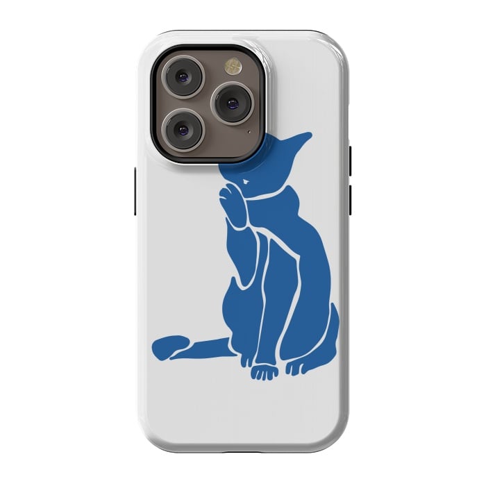 iPhone 14 Pro StrongFit Matisse's Cat Var. 1 in Blue by ECMazur 