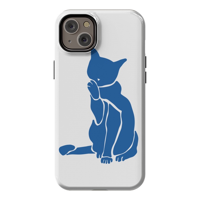 iPhone 14 Plus StrongFit Matisse's Cat Var. 1 in Blue by ECMazur 