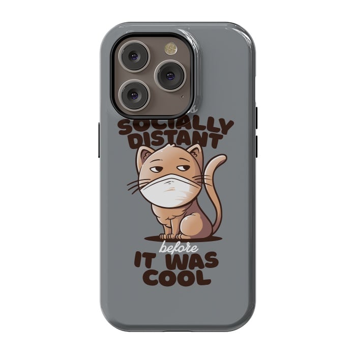 iPhone 14 Pro StrongFit Socially Distant Cat by eduely
