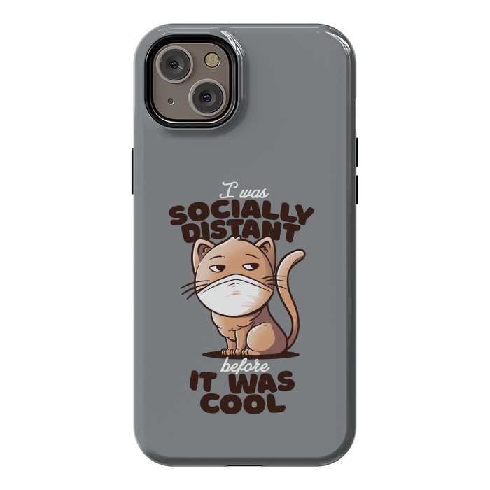 iPhone 14 Plus StrongFit Socially Distant Cat by eduely