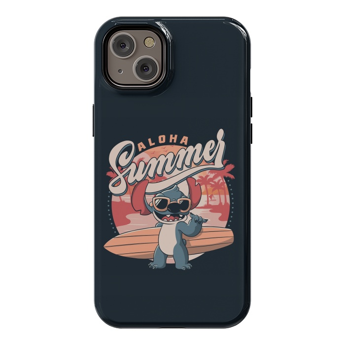 iPhone 14 Plus StrongFit Aloha Summer Funny Alien Beach by eduely