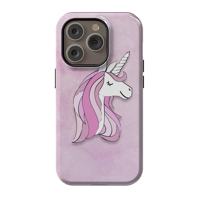 iPhone 14 Pro StrongFit Cute Pink Unicorn by Martina