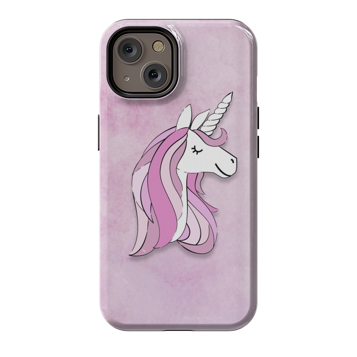 iPhone 14 StrongFit Cute Pink Unicorn by Martina