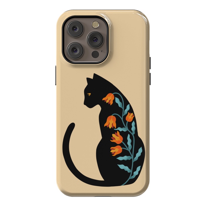 iPhone 14 Pro max StrongFit Cat Floral by Coffee Man