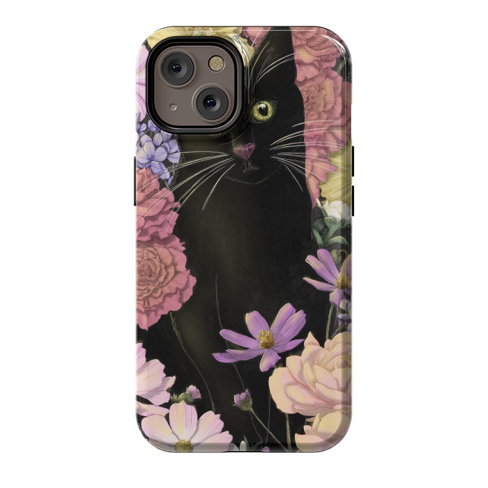 iPhone 14 StrongFit Little Black Garden Cat Colour Version by ECMazur 