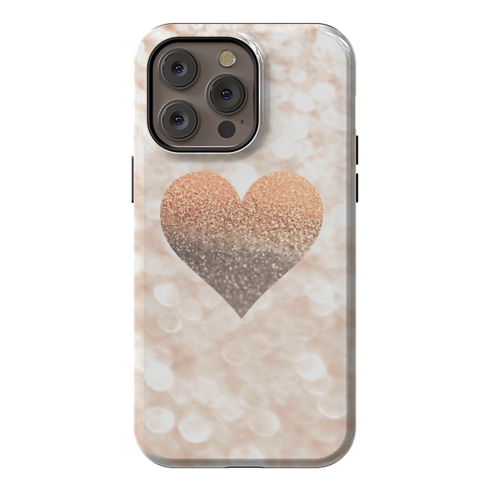 iPhone 14 Pro max StrongFit CHAMPAGNER SANDY HEART by Monika Strigel