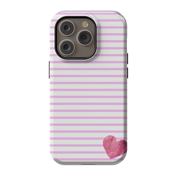 iPhone 14 Pro StrongFit LITTLE PINK HEART by Monika Strigel