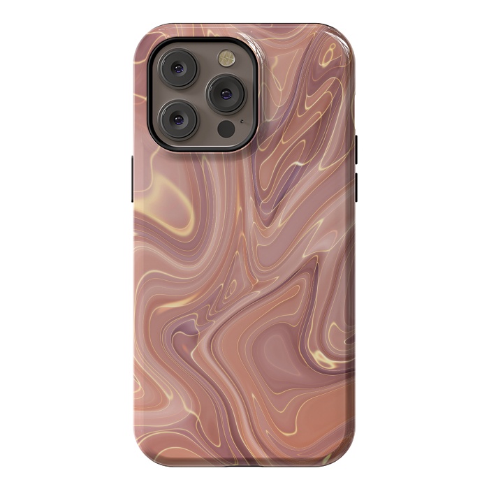 iPhone 14 Pro max StrongFit Brown Marble Liquid by ArtsCase