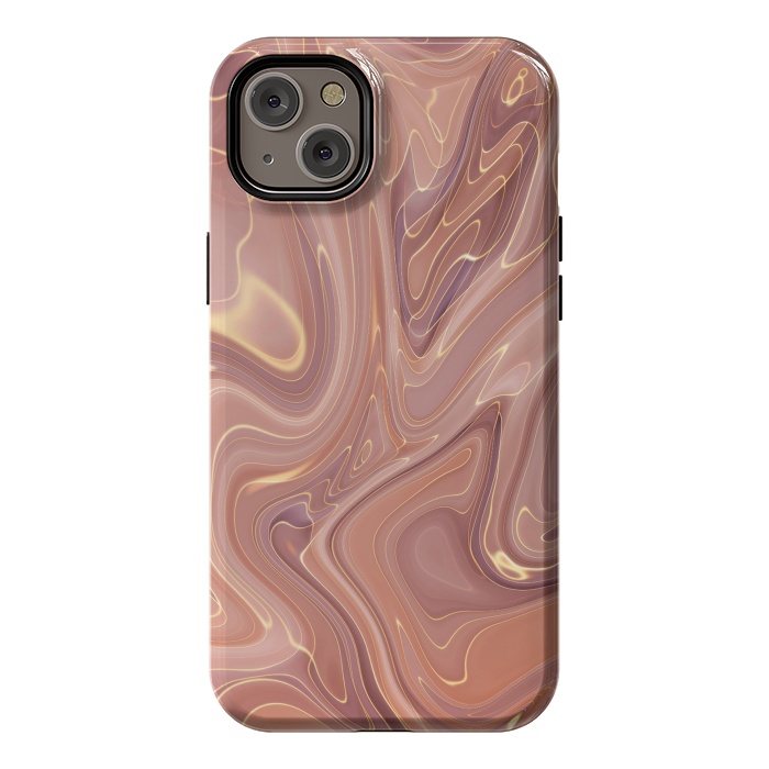 iPhone 14 Plus StrongFit Brown Marble Liquid by ArtsCase