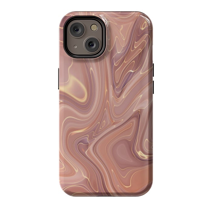 iPhone 14 StrongFit Brown Marble Liquid by ArtsCase