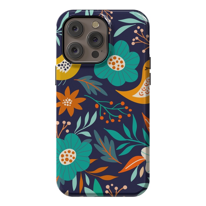 iPhone 14 Pro max StrongFit Bird With Flowers by ArtsCase