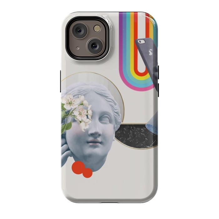 iPhone 14 StrongFit Greek Goddess Rainbow Selfie by Pear iPhone by Uma Prabhakar Gokhale