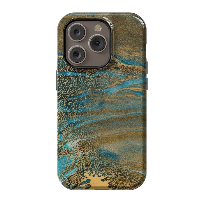 iPhone 14 Pro StrongFit Aquamarine Waves by ArtsCase