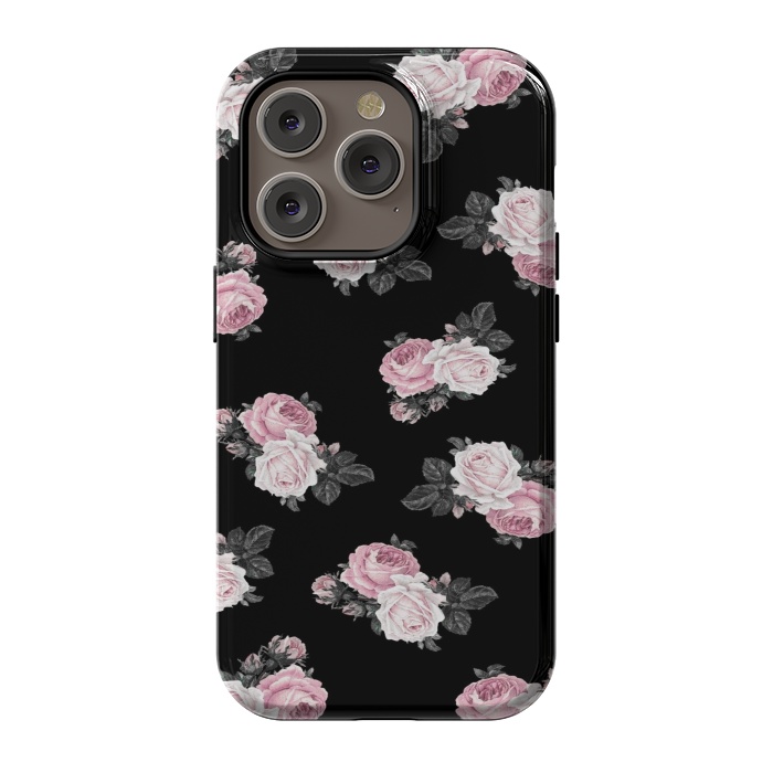 iPhone 14 Pro StrongFit Black n floral by CAS