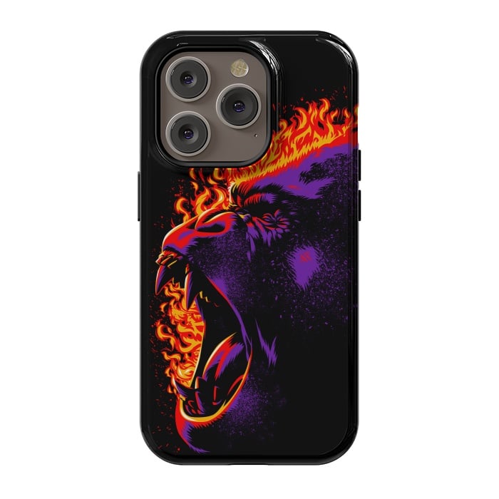 iPhone 14 Pro StrongFit Gorilla on fire by Alberto
