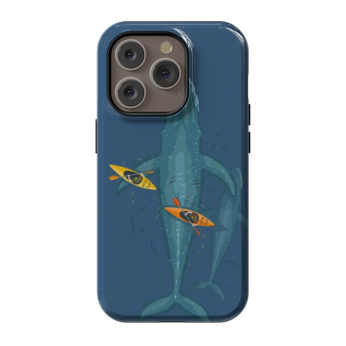 iPhone 14 Pro StrongFit Canoes on whale family by Alberto