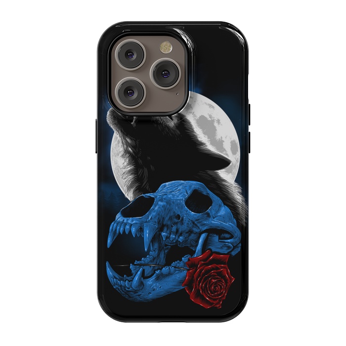 iPhone 14 Pro StrongFit Wolf howling under the moon by Alberto