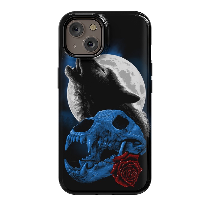 iPhone 14 StrongFit Wolf howling under the moon by Alberto
