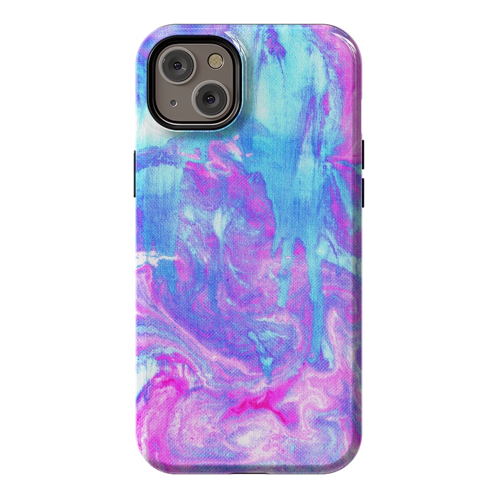 iPhone 14 Plus StrongFit Melting Marble in Pink & Turquoise by Tangerine-Tane