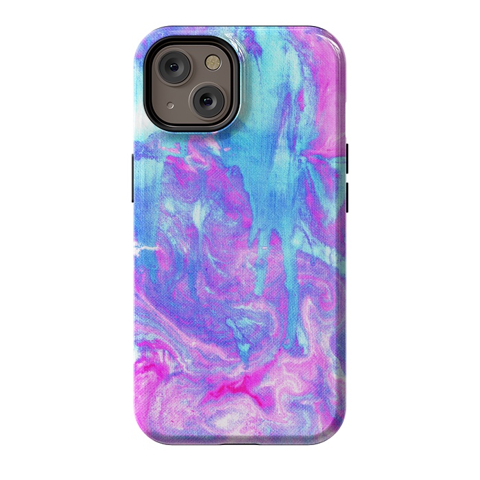 iPhone 14 StrongFit Melting Marble in Pink & Turquoise by Tangerine-Tane