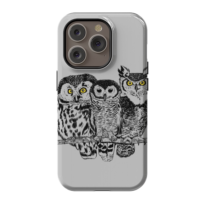 iPhone 14 Pro StrongFit Three owls by Alberto