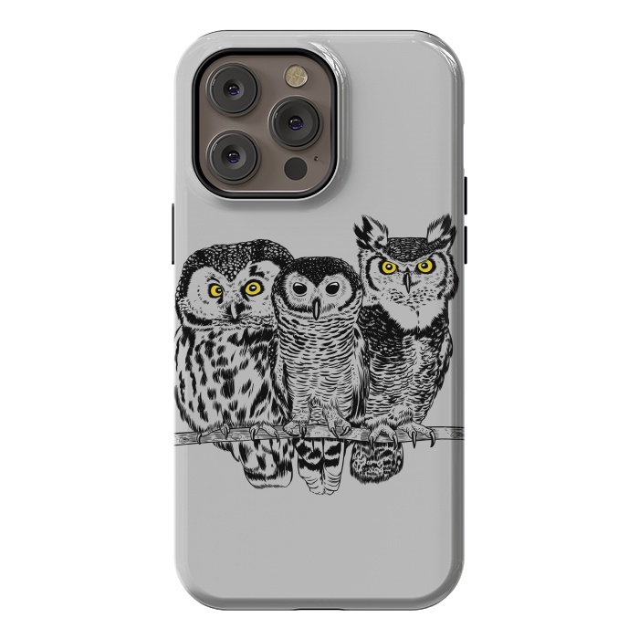 iPhone 14 Pro max StrongFit Three owls by Alberto