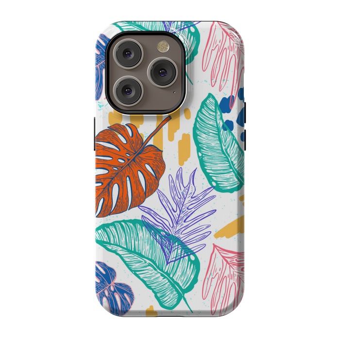 iPhone 14 Pro StrongFit Monstera Leaves by ArtsCase
