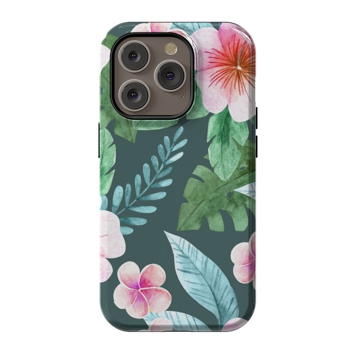 iPhone 14 Pro StrongFit Tropical Pink Floral by ArtsCase