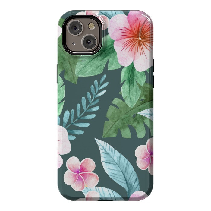 iPhone 14 Plus StrongFit Tropical Pink Floral by ArtsCase