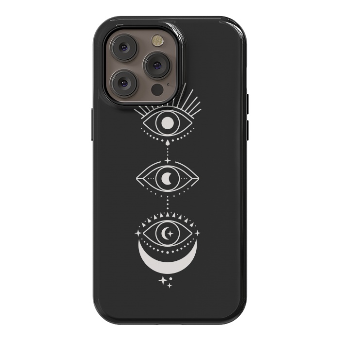 iPhone 14 Pro max StrongFit Black Eyes Moon Phases by ArtPrInk