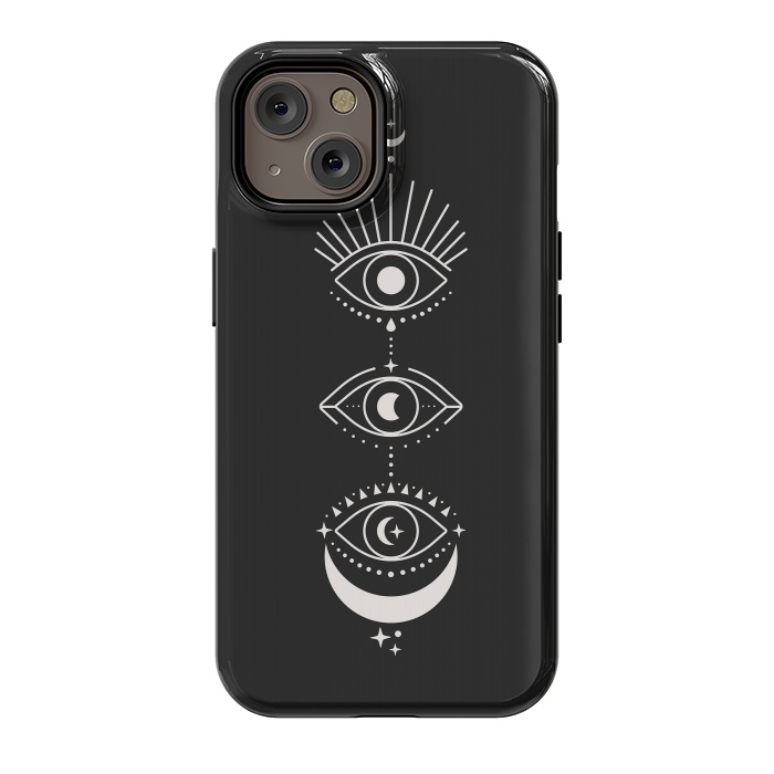 iPhone 14 StrongFit Black Eyes Moon Phases by ArtPrInk