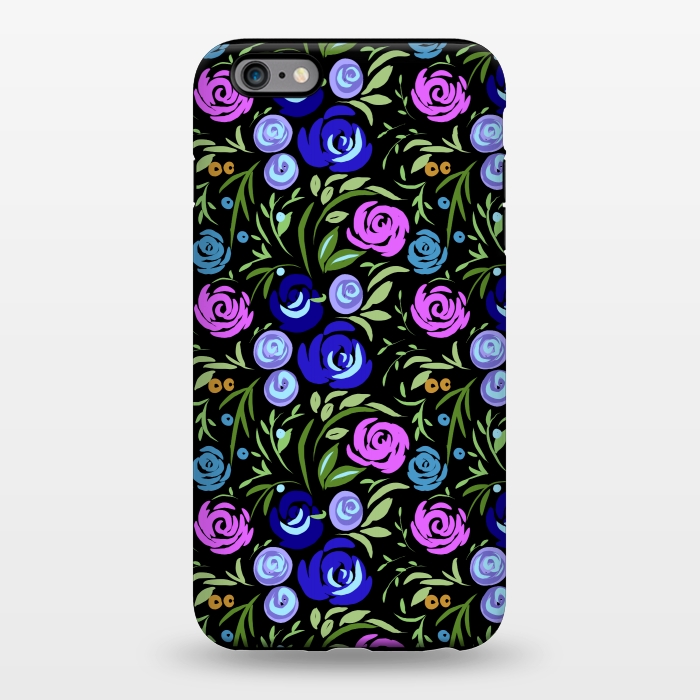 iPhone 6/6s plus StrongFit Floral design with tiny roses blue pink pattern by Josie
