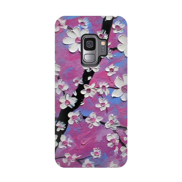 Galaxy S9 StrongFit Cherry blossoms oil art original by ArtKingdom7
