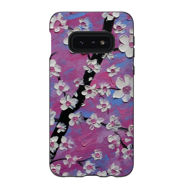 Galaxy S10e StrongFit Cherry blossoms oil art original by ArtKingdom7