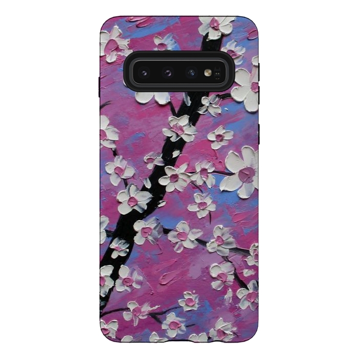 Galaxy S10 StrongFit Cherry blossoms oil art original by ArtKingdom7