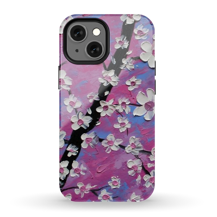 iPhone 12 mini StrongFit Cherry blossoms oil art original by ArtKingdom7