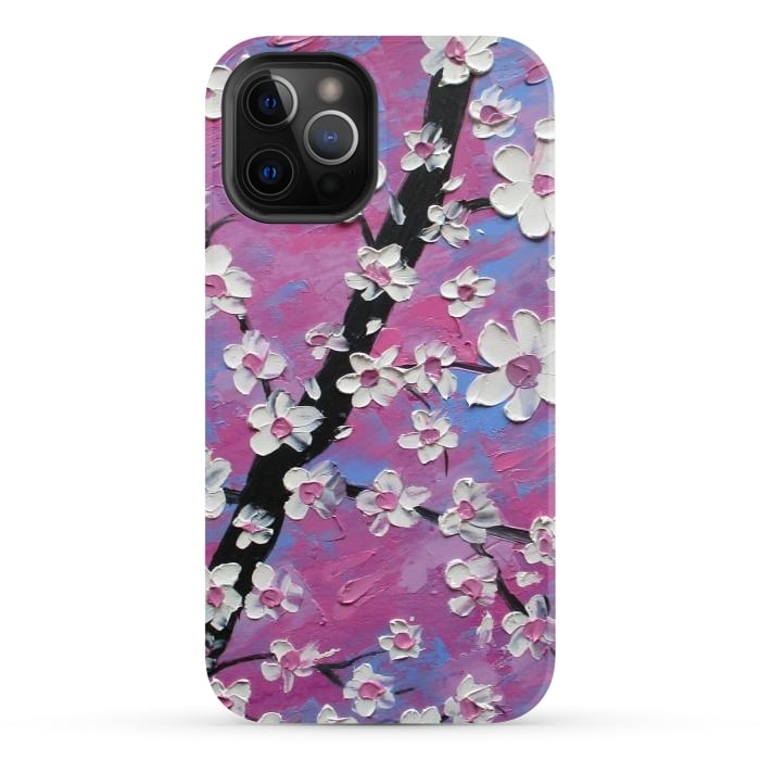iPhone 12 Pro StrongFit Cherry blossoms oil art original by ArtKingdom7
