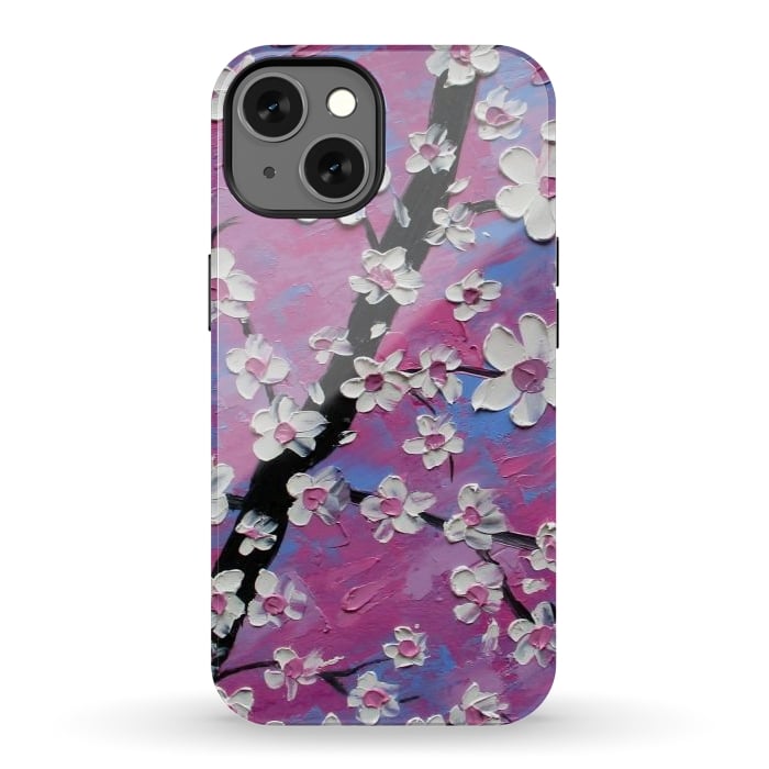 iPhone 13 StrongFit Cherry blossoms oil art original by ArtKingdom7