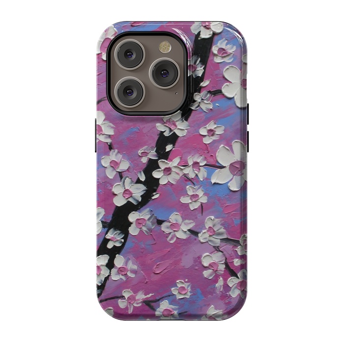 iPhone 14 Pro StrongFit Cherry blossoms oil art original by ArtKingdom7
