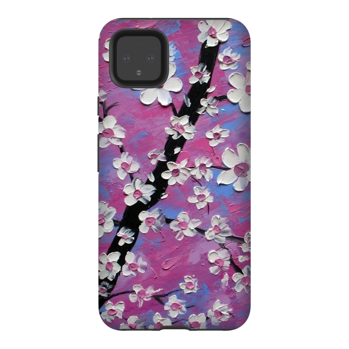 Pixel 4XL StrongFit Cherry blossoms oil art original by ArtKingdom7