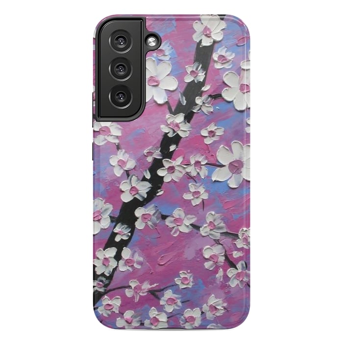 Galaxy S22 plus StrongFit Cherry blossoms oil art original by ArtKingdom7