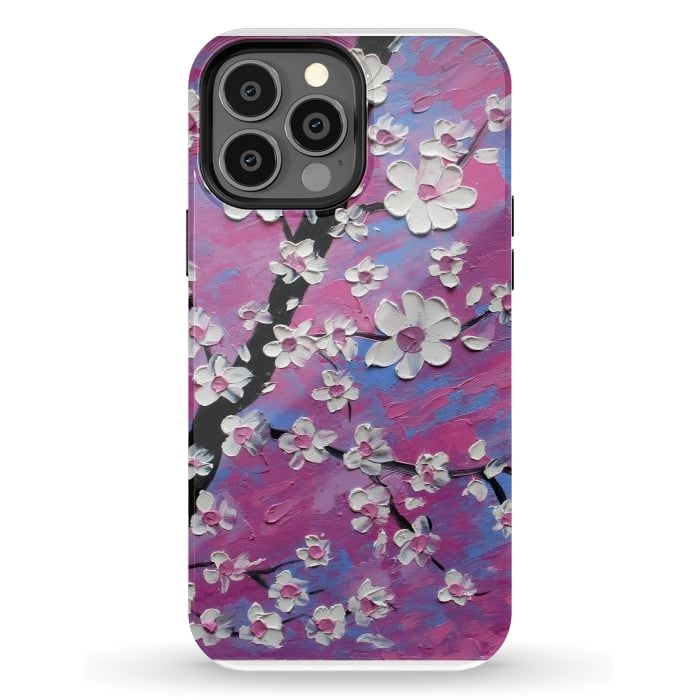 iPhone 13 Pro Max StrongFit Cherry blossoms oil art original by ArtKingdom7