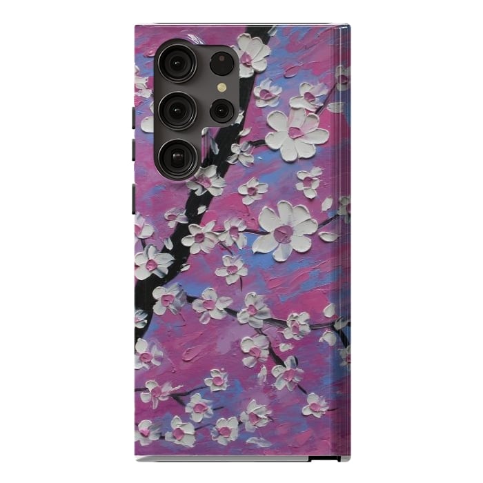 Galaxy S23 Ultra StrongFit Cherry blossoms oil art original by ArtKingdom7