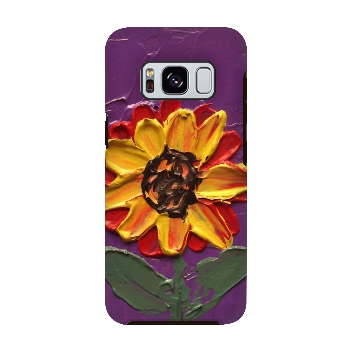 Galaxy S8 StrongFit Sunflower acrylic painting by ArtKingdom7