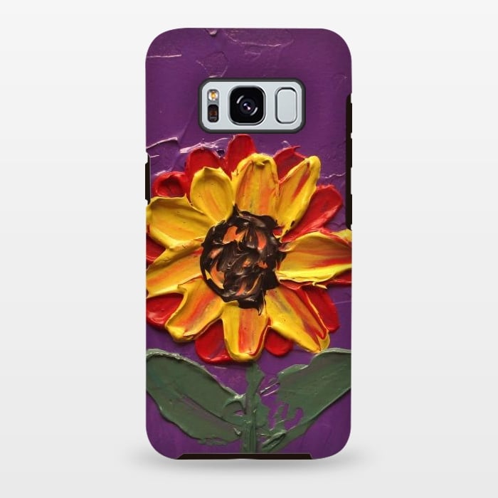 Galaxy S8 plus StrongFit Sunflower acrylic painting by ArtKingdom7